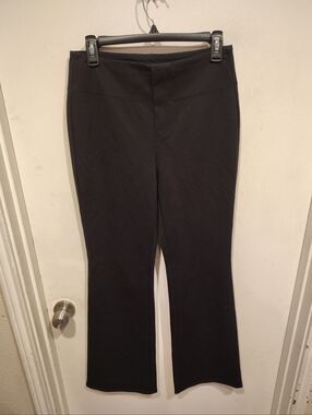 Halara Women's NWT Black Ponte Knit High Rise Pull-In Flare Leg Work Pants Sz M